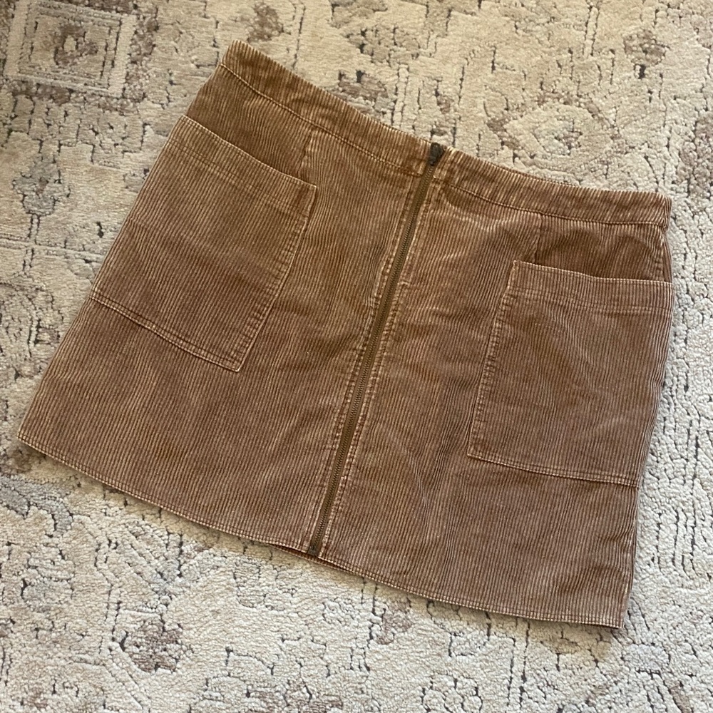 She + Sky Tan Corduroy Mini Skirt